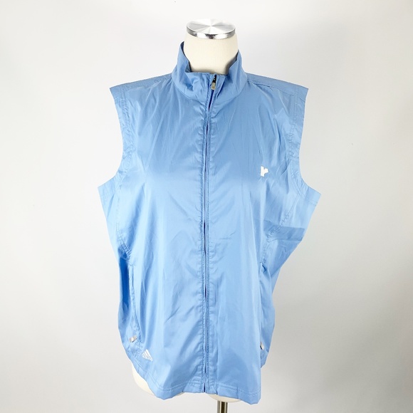 adidas Jackets & Blazers - Adidas R Blue Rain Proof Vest Lined Weather Zipper